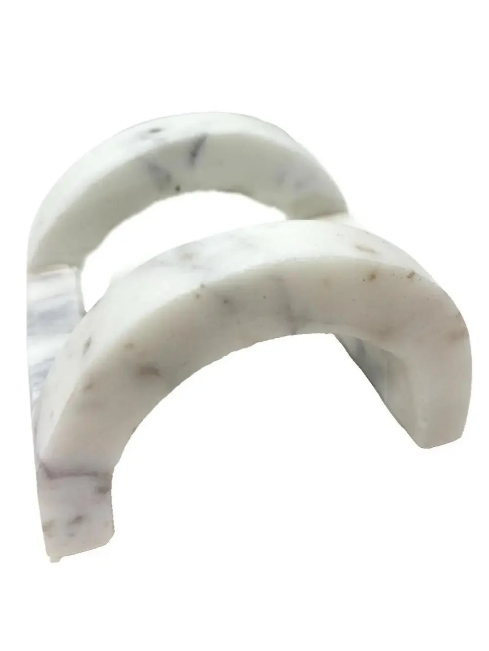 White Grey Marble Coaster Holder Modern Stone Look Home Decor Organizer Only